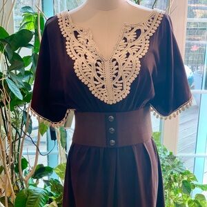 Chocolate Brown Dress with Lacey detail